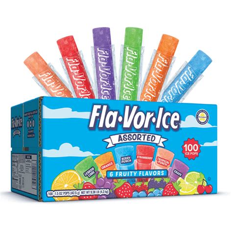 Fla-Vor-Ice Assorted Fruit Ice Pops, 1.5 oz, 100 Ct - Walmart.com