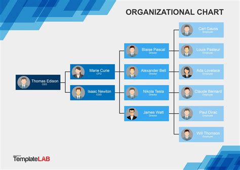 Word Template Organizational Chart | Card Template