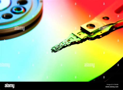 Hard disk drive platter and read / write head (HDD read/write head, Hard Drive Stock Photo - Alamy