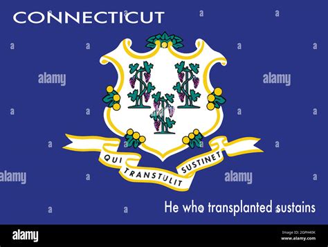 State Flag of Connecticut With Motto Stock Vector Image & Art - Alamy