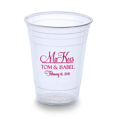 750 Personalized 16oz Disposable Plastic Cups Wedding Favor