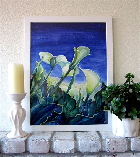 Calla Lilies Watercolor Original Painting, Original Large Floral Wall Art, Bright Spring ...