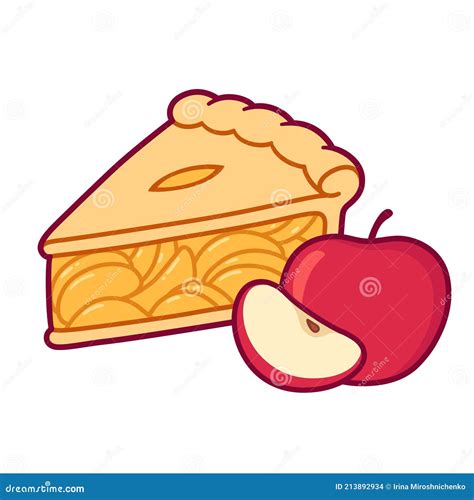 Cartoon apple pie stock vector. Illustration of baked - 213892934