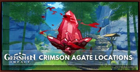 Genshin Impact Crimson Agate Locations Map Guide - zilliongamer