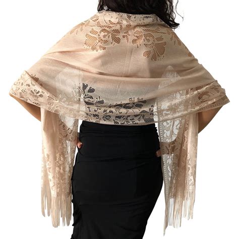 Champagne Lace Pashmina – Central Chic