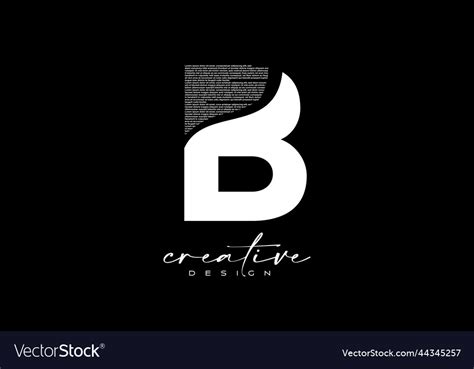 White b letter logo design with creative Vector Image