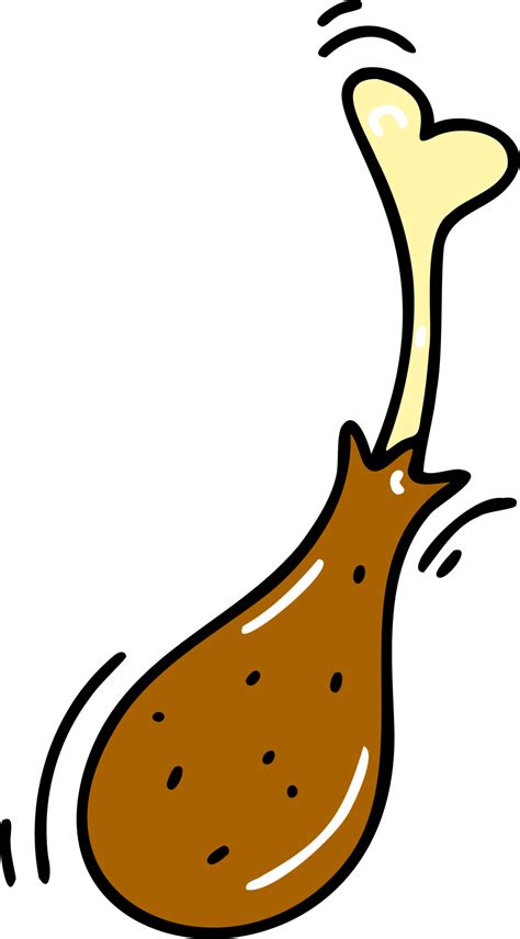 Doodle cartoon chicken leg 11765954 PNG