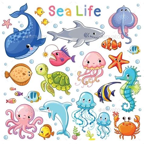 Cute Drawings Of Sea Creatures - Juvxxi