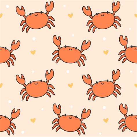 Cute crab seamless pattern background | Premium Vector