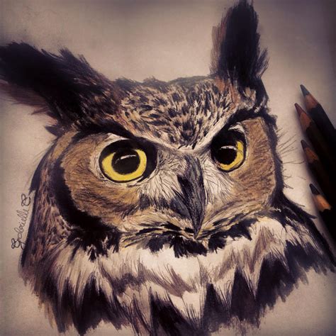 Great Horned Owl by GabrielleC-Drawings on DeviantArt