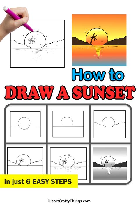 Sunset Drawing - How To Draw A Sunset Step By Step