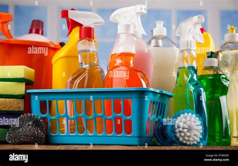 Variety of cleaning products Stock Photo - Alamy