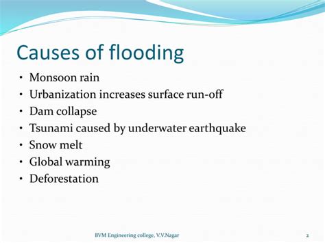 Methods of flood control