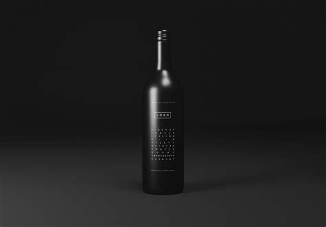 Black Wine Bottle Mockup - Mockup World