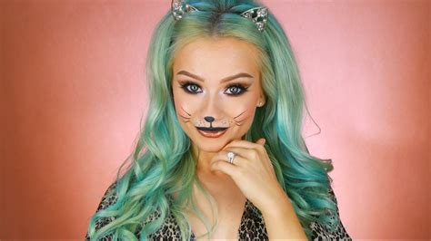 Last Minute Halloween Kitty Cat Makeup Tutorial | 2016 - YouTube