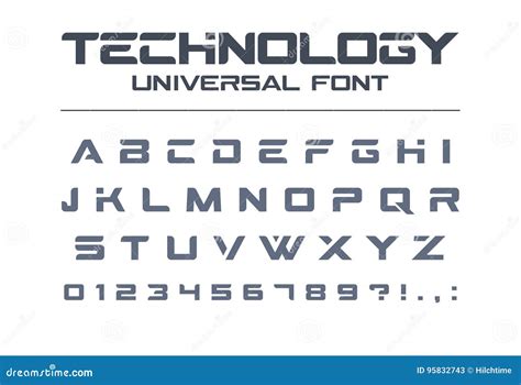 Technology Universal Vector Font. Geometric, Sport, Futuristic, Future Techno Alphabet. Stock ...