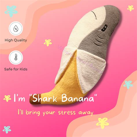 Shark Banana Plush Stuffed Toy - Weighted Stuffed Animal