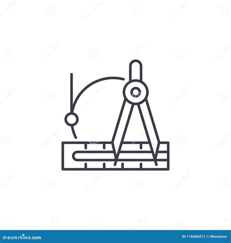 Drafting Instruments Linear Icon Concept. Drafting Instruments Line Vector Sign, Symbol ...