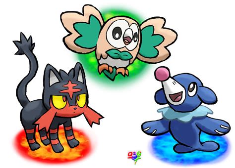 Alola Starters by azadenz on DeviantArt