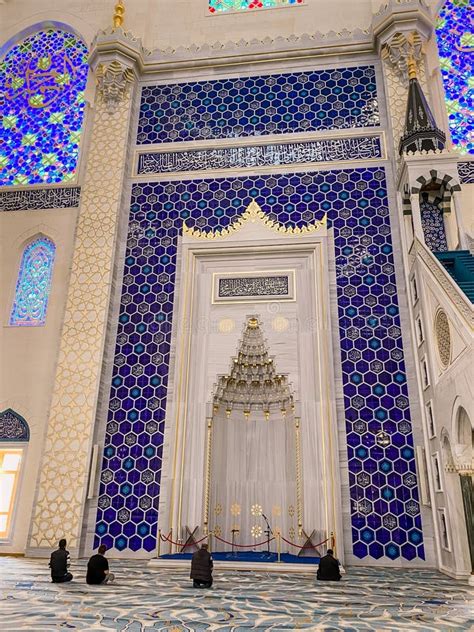 October 30, 2019. Istanbul. View of the Dome Inside of Istanbul Camlica Mosque. Camlica Mosque ...