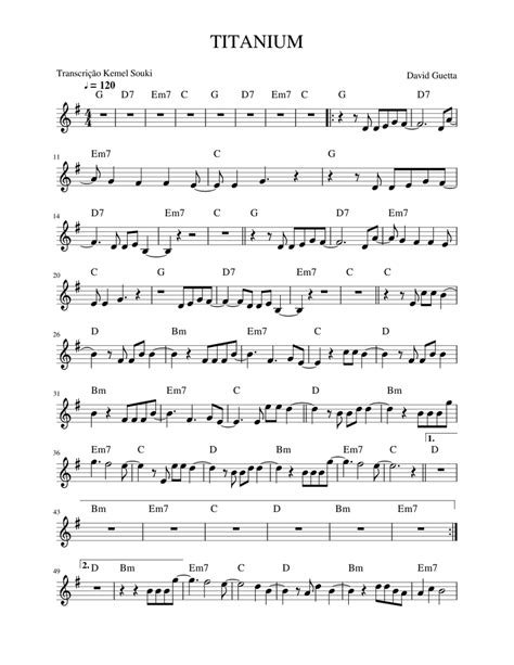 TITANIUM Sheet music for Violin (Solo) | Musescore.com