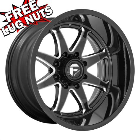 20 inch 20x9 Fuel D749 HAMMER BLACK MILLED wheels rims 5x5 5x127 +1 | eBay