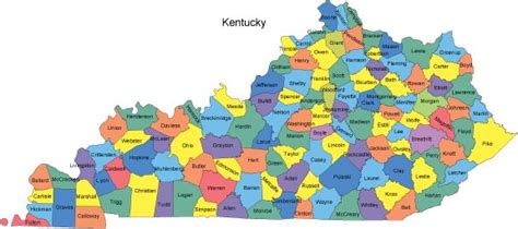 Kentucky PowerPoint Map - Counties