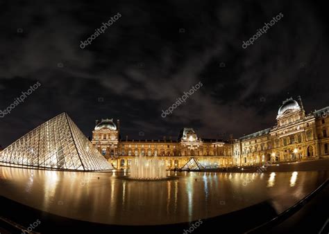 Louvre museum at night, Paris – Stock Editorial Photo © scaliger #124720784