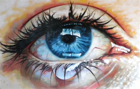 Close up eye tear | Eye art, Thomas saliot, Eye painting