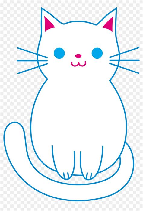 Cute White Cat - Easy Simple Cat Drawing - Free Transparent PNG Clipart Images Download