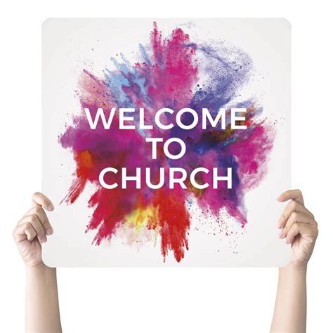 Color Burst Welcome Church Handheld sign - Church Banners - Outreach ...