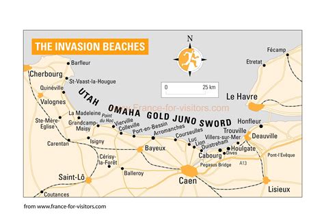 D Day Beaches Normandy France Map - System Map