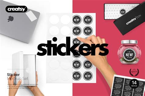 Stickers Mockup Set | Product Mockups ~ Creative Market