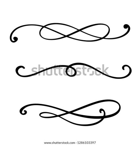 Vector Vintage Line Elegant Dividers Separators Stock Vector (Royalty Free) 1286103397 ...