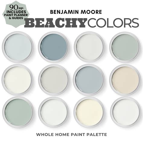 Beachy Paint Colors Benjamin Moore Paint Palette for Living Room Walls Whole House Can Also Be ...