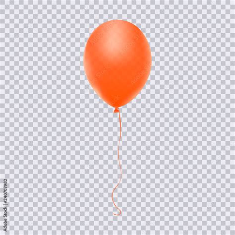 Realistic orange balloon isolated on transparent background. Vector ...