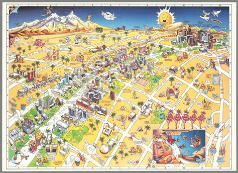 Las Vegas visitor's map. Produced and published by MetroGuide. MCMLXXXIX (1989). Cartoons by ...