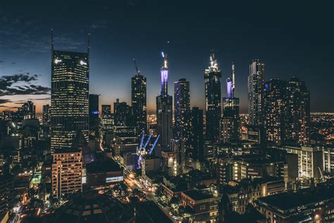 City skyline, Skyscrapers, Night, Buildings HD wallpaper | Wallpaper Flare