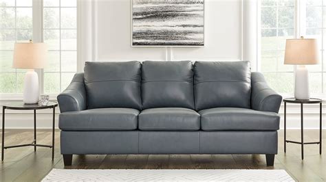 Genoa Leather Queen Sleeper Sofa - Gray | Home Furniture