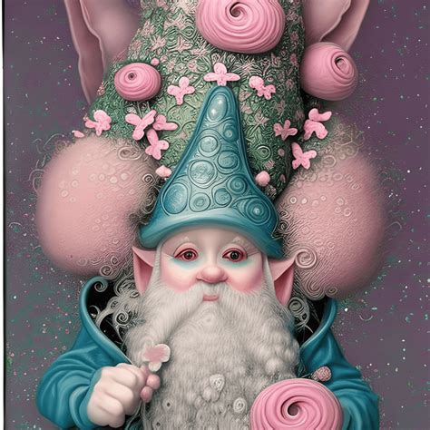 Whimsical Gnome with Florals and Glitter · Creative Fabrica