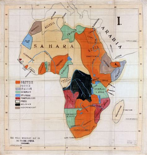 Large scale detail old political map of Africa - 1908 | Africa | Mapsland | Maps of the World