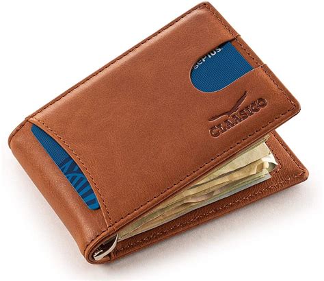 Super Slim RFID Leather Wallet For Men Card Holder With Money Clip Prefect For Travel & Front ...