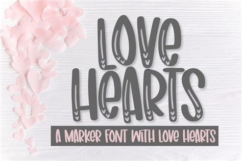 Love Hearts - A marker font with love hearts (919883)