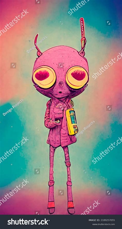 Love Alien Depicted Pink Colors Cartoon Stock Illustration 2189257055 | Shutterstock