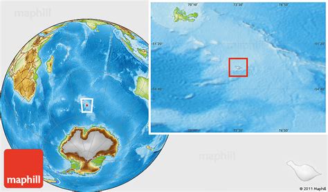 Shaded Relief Location Map of Heard Island and McDonald Islands, physical outside