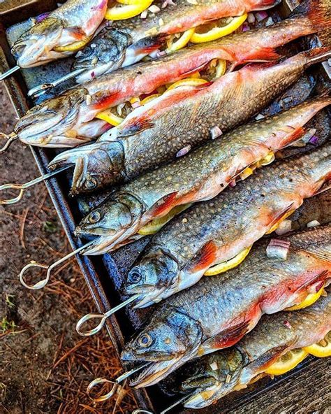 Wild brook trout. Seasoned simply and stuffed with a garden of aromatic fresh herbs shallot ...