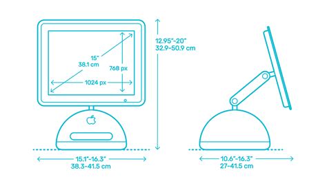 Apple iMac G4 - 15” (2002) Dimensions & Drawings | Dimensions.Guide