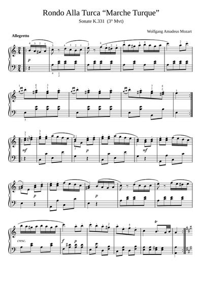 mozart Sheet music free download in PDF or MIDI on Musescore.com