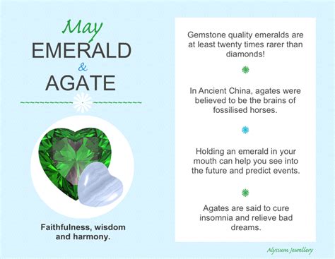 May's Birthstones - the Emerald and Agate