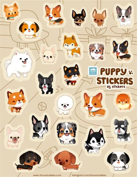 Vinyl Stickers Set Puppy Stickers VOL. 1 Waterproof Anti | Etsy in 2020 ...